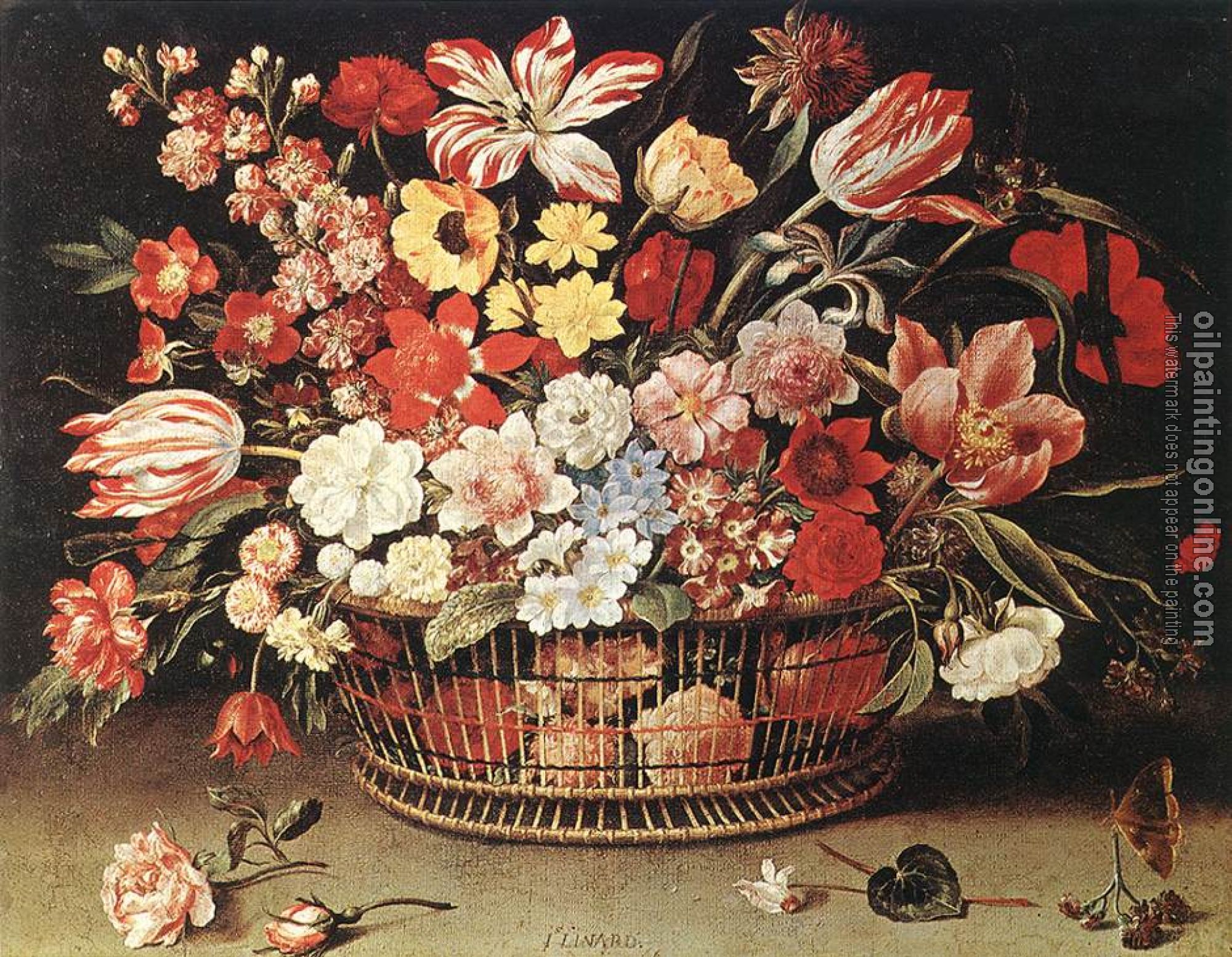Linard, Jacques - Basket of Flowers